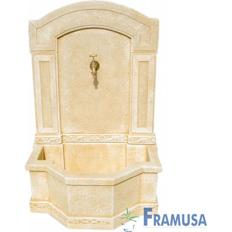 FUENTE DE PIEDRA ARTIFICIAL MURAL DE PARED ARCADIA  OCRE PARA JARDIN (1/2)