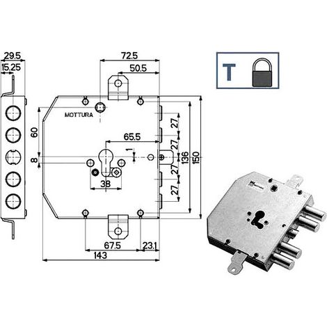 Serrure Sic.Triplice 89E31 Mottura