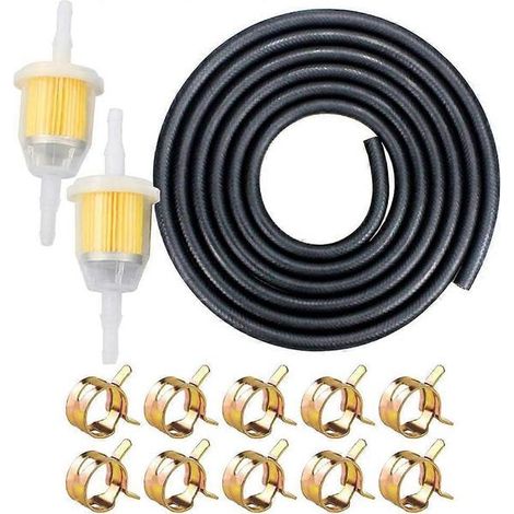 Kit de conduite de carburant : 2 m de conduite de carburant de 8 mm + 2 filtres à carburant de 8 mm + 10 tuyaux (1/5)