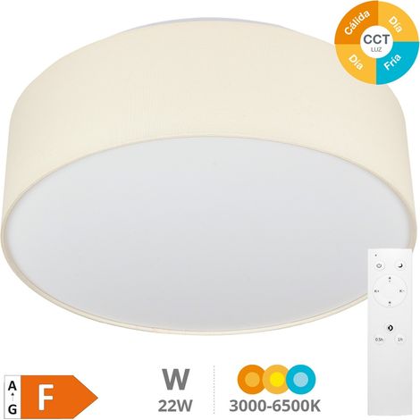 Plafón techo LED de tela Kasker 22W 3000K a 6500K regulable Beige (1/5)