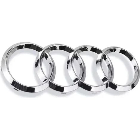(Argent, Avant 249 mm x 85 mm) - Logo 4 anneaux compatible avec Audi Quattro A1 A3 A4 A5 A6 A7 S3 S4 S5 S6 RS3 RS4 RS6 Q3 Q5 Q7 - Calandre avant et coffre arrière (1/5)