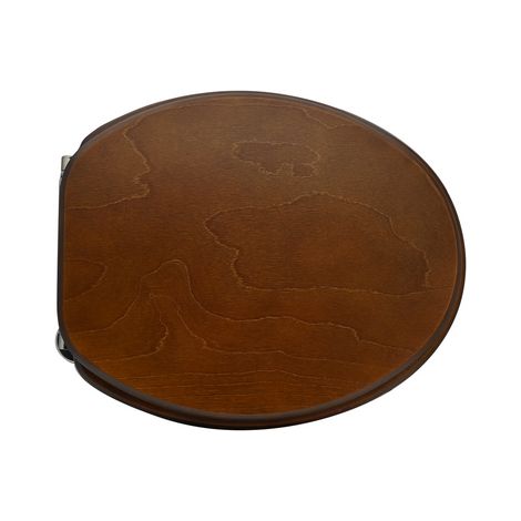 Sedile wc coprivaso universale 40,5-45,5x37 cm copriwater in legno colato noce scuro interasse 13,5-18,5 cm con cerniere regolabili (1/5)