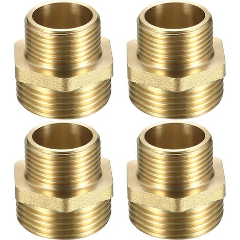 Stück Reduziernippel aus Messing, 3/4 Zoll x 1 Zoll Stecker auf Stecker, 26/34-20/27 Stecker, Doppelreduzierung, Sechskant-Messingbeschläge, Wasserrohr-Nippelverbinder