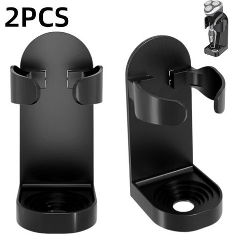 Soporte para cepillo de dientes eléctrico de 2 piezas，Altura ajustable，Almacenamiento para baño (universal)，Negro (1/5)