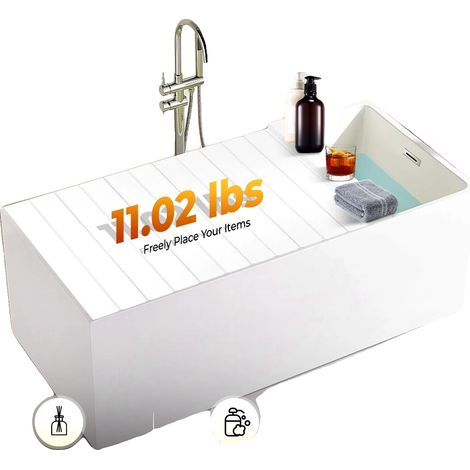 Cubierta plegable para bañera, material PVC, dimensiones 170x75 cm, soporta una carga de 5 kg, resistente a temperaturas de hasta 80 ℃, peso neto 4,2 kg. (1/5)
