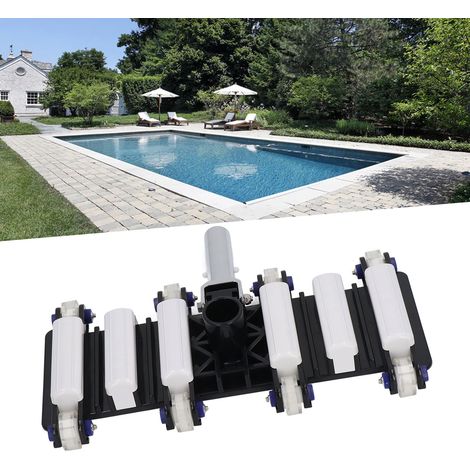 Cepillo aspirador para piscinas de 14 pulgadas: flexible, con ruedas y robustos cepillos laterales de plástico para acuarios y parques acuáticos. (1/5)