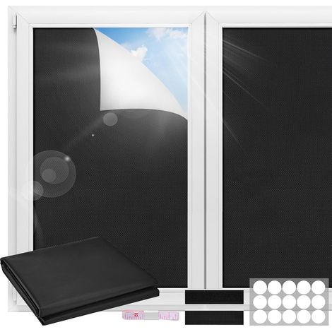 enrouleur occultant sans perçage - 300 x 150 cm - Pour fenêtre - Portable - En tissu occultant - Protection solaire - Coupe libre (1/5)