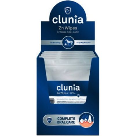 VETNOVA CLUNIA Zn Wipes - Display Box - 10 Toallitas – 20 Bolsas individuales