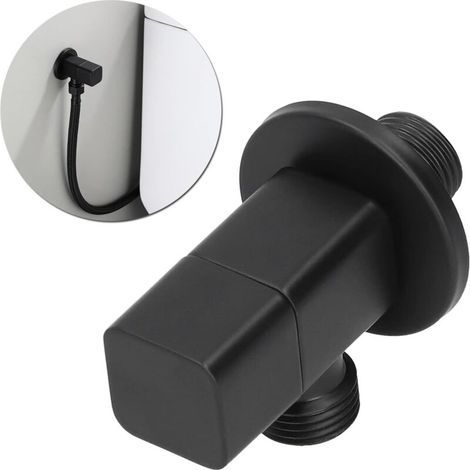 Wasserabsperrventil, G1/2-Wasserabsperrventil, schwarzer Mischbatteriehahn, Badezimmer-Wasserabsperrventil, Toilettenwasseranschluss (1/4)