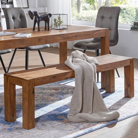 Banc 160x35x45 cm en bois de sheesham massif - MADURAI (1/4)