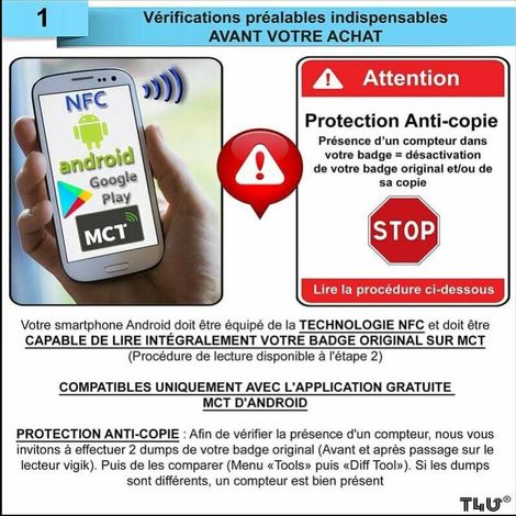 Lot de 5 Badges RFID 13.56Mhz Programmable MCT Android UID Puce CUID Verte Modifiable (1/4)