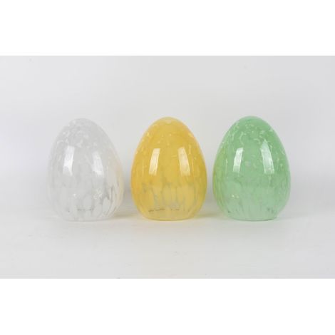 TrendLine Osterei Deko Glas Ø 13 x 16,5 cm 3-fach sortiert Dekoaufsteller