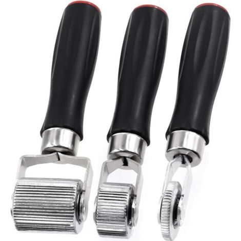 Set of 3 soundproofing rollers for cars, 6 mm, 20 mm, 40 mm, wheel application roller, stitching roller, metal sound insulation kit with (1/5)