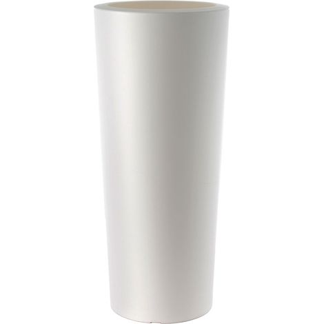 Vaso a Cono Alto Indoor e Outdoor Tera Schio Cono Chalk A70 cm in Plastica Bianco Gesso