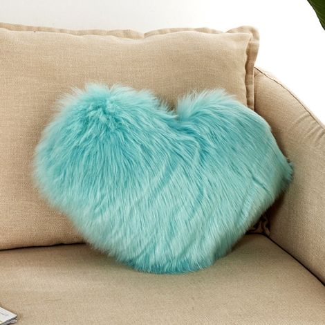 Housse De Coussin Forme Cœur - En Peluche Douce - Pour Canapé Lit Chambre Salon - 40 X 50 Cm - 1 Pièce (1/2)