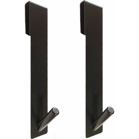 Duschwandhaken, 2er-Set Edelstahl-Duschhaken, Duschabtrennung aus Glas, schwarze Hänge-Duschhaken, Glaswandhaken mit Polsterung - Crezuo