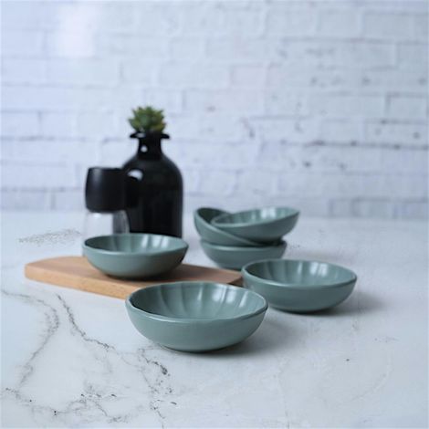 Bol apéro vert pâle forme fleur (lot de 6) EFIRA (1/5)