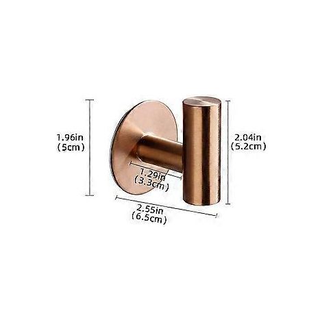 Runde, selbstklebende Handtuchhaken – 2 Haken – 5 × 6,5 × 5,2 cm – Edelstahl – Roségold