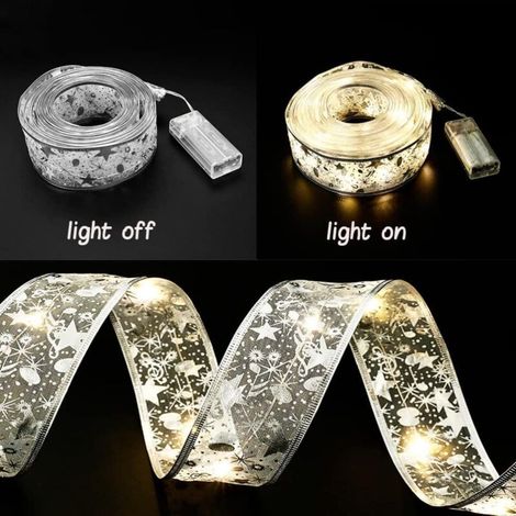 Meter lange Lichterkette mit 40 LEDs, Kupferdrahtband und Schleifen für Partys, Hochzeiten und Weihnachtsbäume