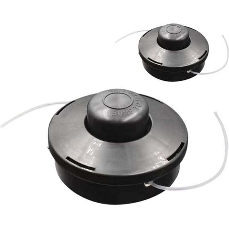 Set mit 2 universellen Ersatztrimmerköpfen für Benzin-Freischneider, Doppelfaden M10 x 1,25, Schwarz