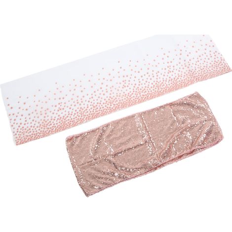 Nappe de fête à pois or rose, 54 x 108 pouces, imperméable, élégante nappe rectangulaire blanche, convient pour les fêtes, les mariages et les dîners.
