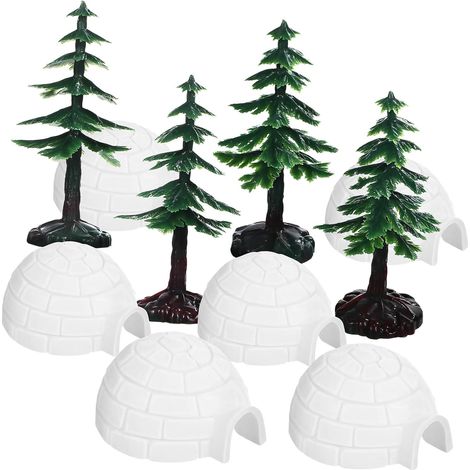 Figurines Polaires Miniatures Maison de Glace Simulée en Plastique Léger, Décoration de Maison de Glace pour Petits Espaces et Bouteilles (1/5)