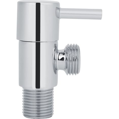Grifo mezclador de lavabo de esquina G1/2'' en bronce cromado - Válvula de control de agua de fácil instalación (1/5)
