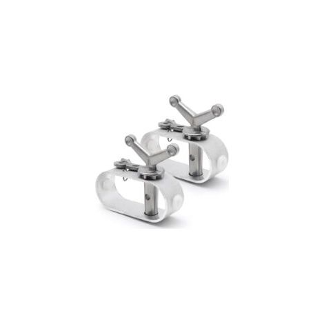 Lot de 2 Treuil de Couverture de Piscine Alliage d'Aluminium Tendeurs Cliquet pour Couverture de Piscine Applicable à Bâche de Piscine Fixation (1/5)