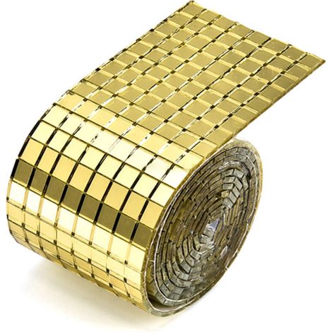 Carreaux auto-adhésifs, carreaux de miroir en verre, autocollant carré or en boule Disco pour décoration de fête, cadre Photo, autocollant boule. (1/5)