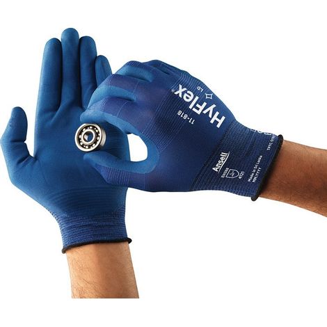 Guanto HyFlex Nr.11-818 Taglia 9 Nylon-Spandex blu scuro EN 388 Kat.II (confezione da 12)