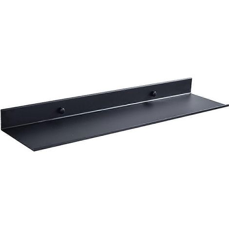 Étagère murale flottante noire pour cuisine et salle de bain, rangement avec miroir, étagères d'angle de douche en métal, organisateur de placard pour la maison C (1/5)