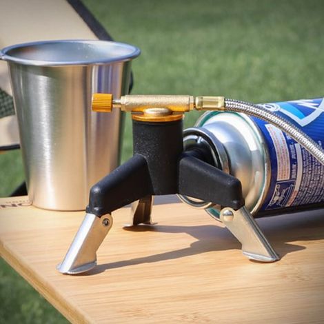 Adaptateur pour réchaud à gaz sur trépied, tête de conversion professionnelle pour réservoir de gaz long, idéal pour le camping et la randonnée. (1/5)