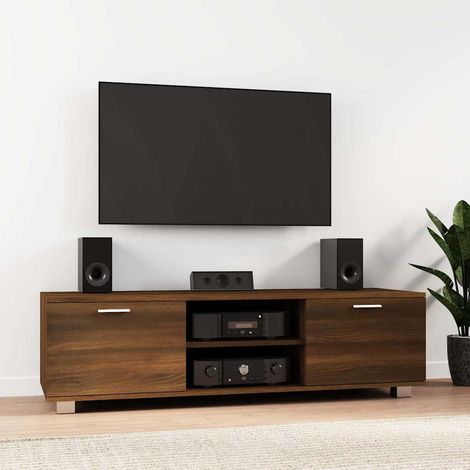 vidaXL Meuble TV Chêne marron 140x40,5x35 cm Bois d'ingénierie (1/5)