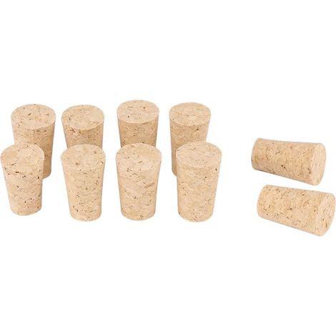 BRAVIX 100pcs Bouchons en Liège Naturel Conique en Bois Bouchons de Bouteuille de Vin/Bouchons de Bière(Bouteille de vin rouge 22 17 35mm) (1/5)