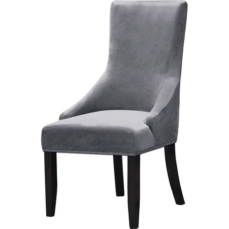 Funda elástica y suave de poliéster para silla, modelo 2023, color gris claro liso, para hoteles. Venta al por mayor. Consulte la descripción del producto para conocer las dimensiones exactas. (1/5)