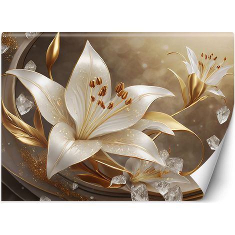 Papier peint Fleur glamour dorée 150x105 (1/5)