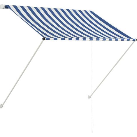 Tenda da Sole  Tenda parasole Retrattile 150x150 cm Blu e Bianco (1/4)