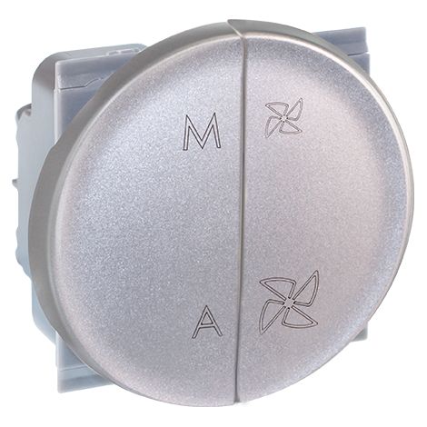 Interrupteur VMC 2 vitesse + marche/arrêt - COMETE Couleur Silver