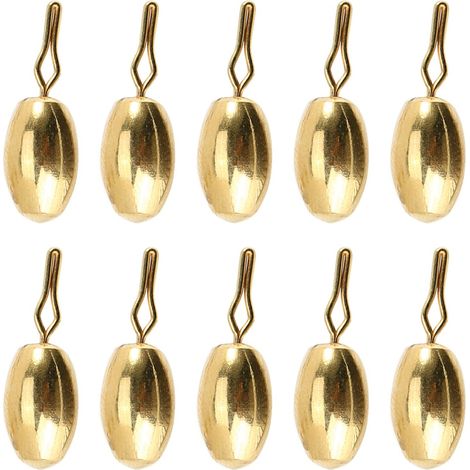 Lot de 10 plombs de pêche en cuivre durable, lestés de 5 g avec ardillon (1/5)
