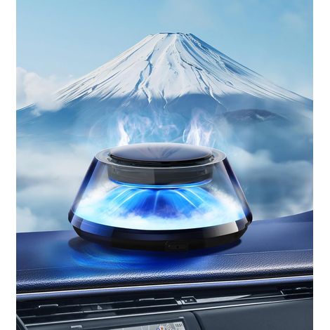 Diffuseur de parfum intelligent pour voiture (version améliorée 2025), avec lumière d'ambiance 5 couleurs et brume parfumée (Fuji Cologne et Forêt de Pins), intensité réglable et autonomie de 6 mois ( (1/5)