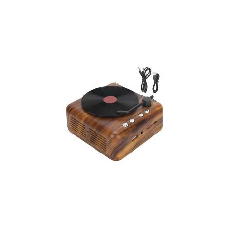 Mini rétro vinyle Record Player haut-parleur sans fil Bluetooth Haute définition Boîte vocale (1/5)