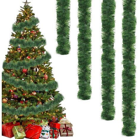 10m Guirlande de sapin verte, guirlande de Noël artificielle pour intérieur et extérieur