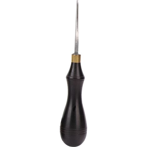 Herramienta para marcar cuero, hoja de acero, mango de madera de ébano (0,6 mm)