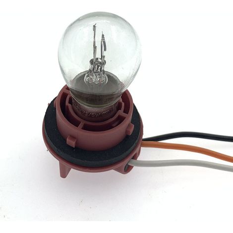 Universal base for automotive brake, indicator and rear lights: single-wire flat angle socket 1156, two-wire high/low pitch socket 1157 -- socket + bulb (two-wire high/low pitch)