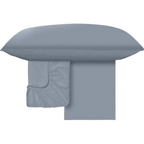 Parure de Lit avec 1 Drap Housse 130x200 Coton 100% Bio Certifié OekoTex Antiacarien Hypoallergénique Respirant Surmatelas Haut 30 cm, 1 Taie Oreiller 50x80 et 1 Drap Plat 180x280 (1/5)