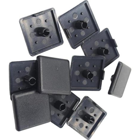 Lot de 10 embouts pour profilés en aluminium 4040, plastique standard européen et capuchons de protection pour tube carré (noir) (1/5)