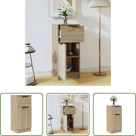 vidaXL Holzwerkstoff - Sideboard Sonoma-Eiche 30x30x70 cm Holzwerkstoff (1/5)