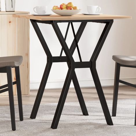 vidaXL Tavolo da Pranzo Telaio a Y 70x70x75 cm Legno Pino e Acciaio (1/5)