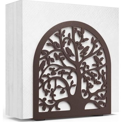Portasciugamani - ZGEER - Nero Vintage - Ferro - Design con albero e uccelli - Antiscivolo (1/5)