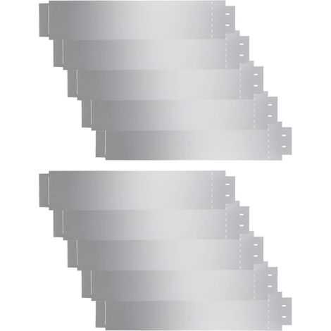 Clôture de pelouse 10 pcs Acier galvanisé 100x20 cm vidaXL